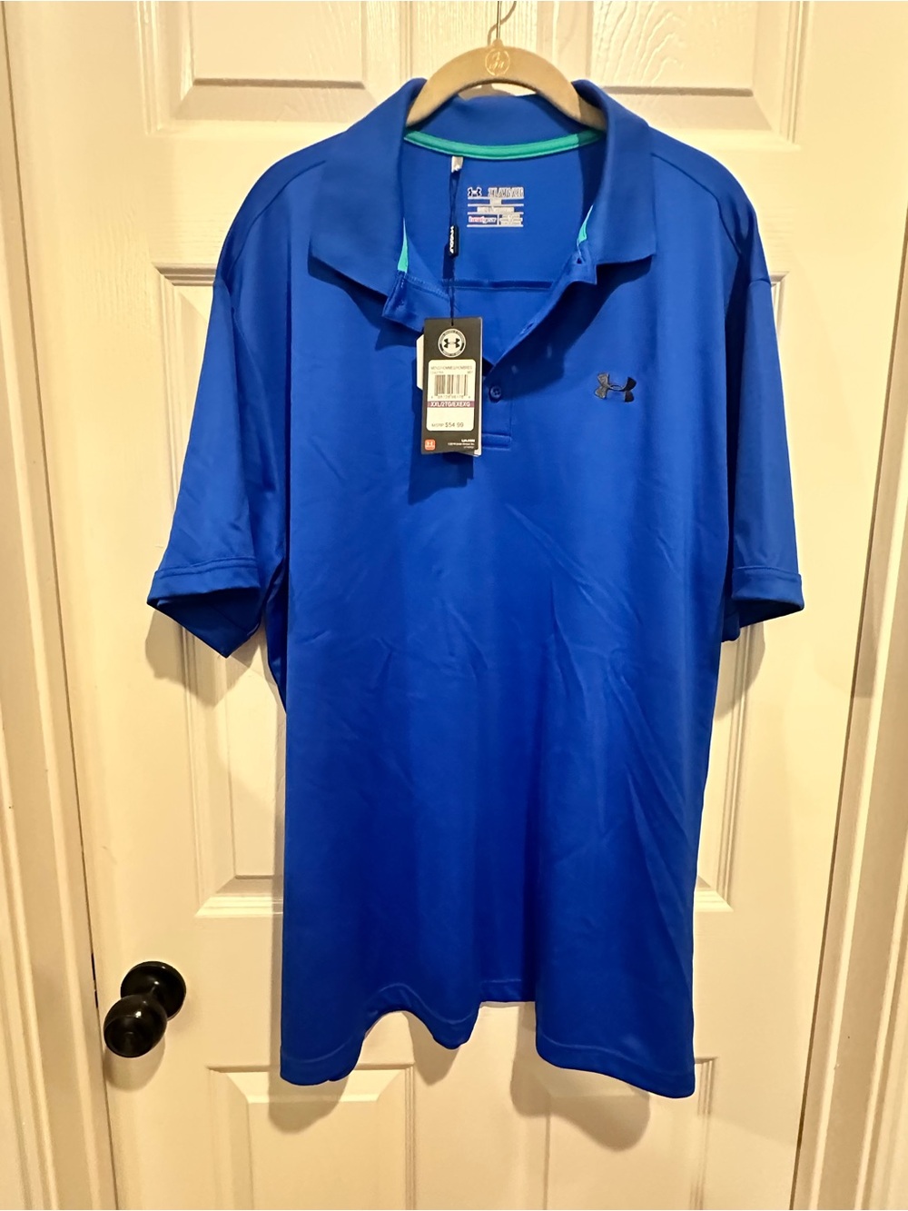 NWT-Under Armour Men’s Royal Blue Polo with Contrast Trim